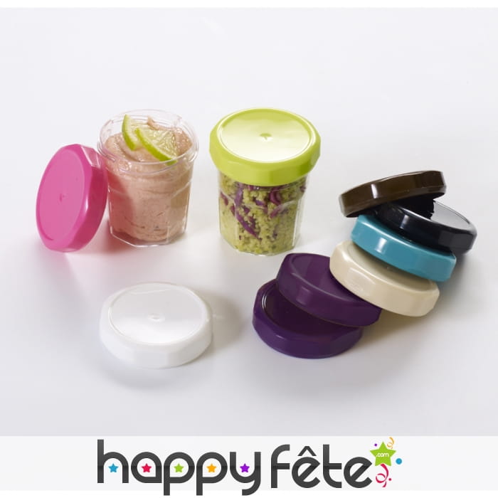 Mini pot de confiture avec couvercle coloré