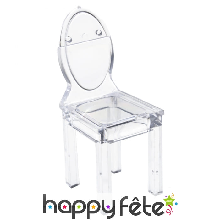 Marque-places en forme de chaise transparente