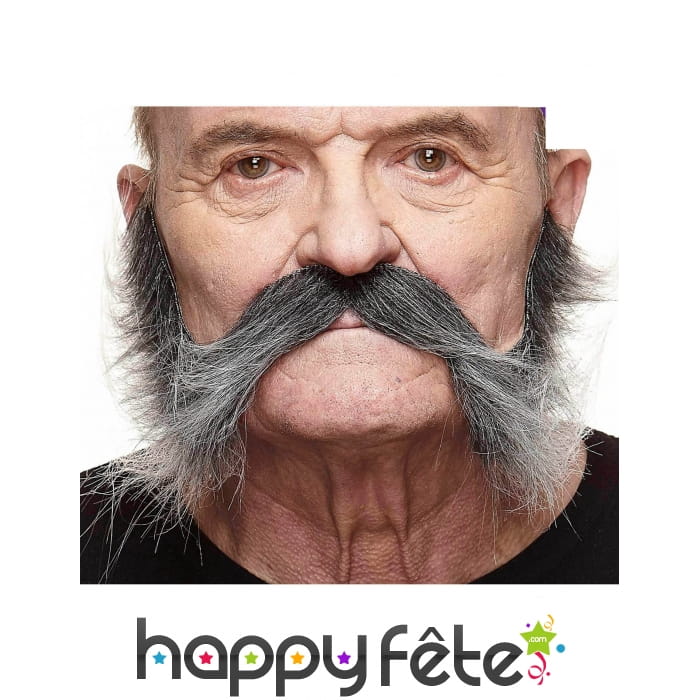 Moustache pattes grisonnante adhésive