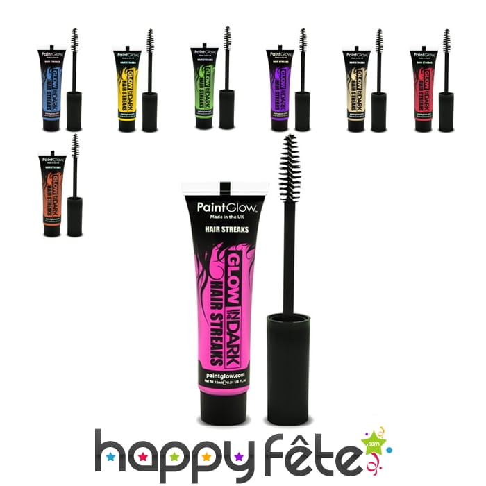 Maquillage pour mèches de cheveux phosphorescentes