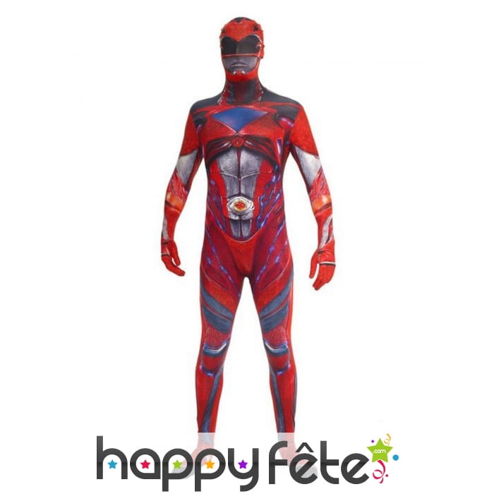 Morphsuit Power Rangers rouge adulte