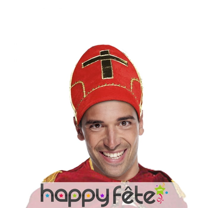 Mitre rouge et dorée