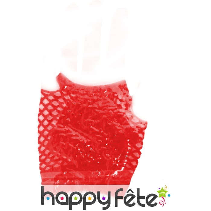 Mitaine résille rouge