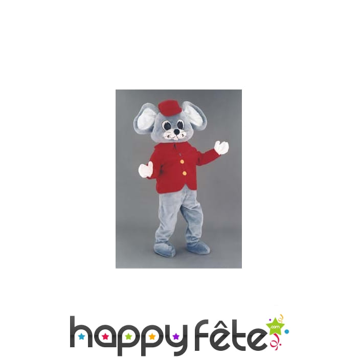 Mascotte souris à casquette
