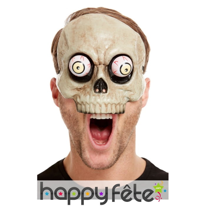 Masque squelette avec yeux mobiles, adulte