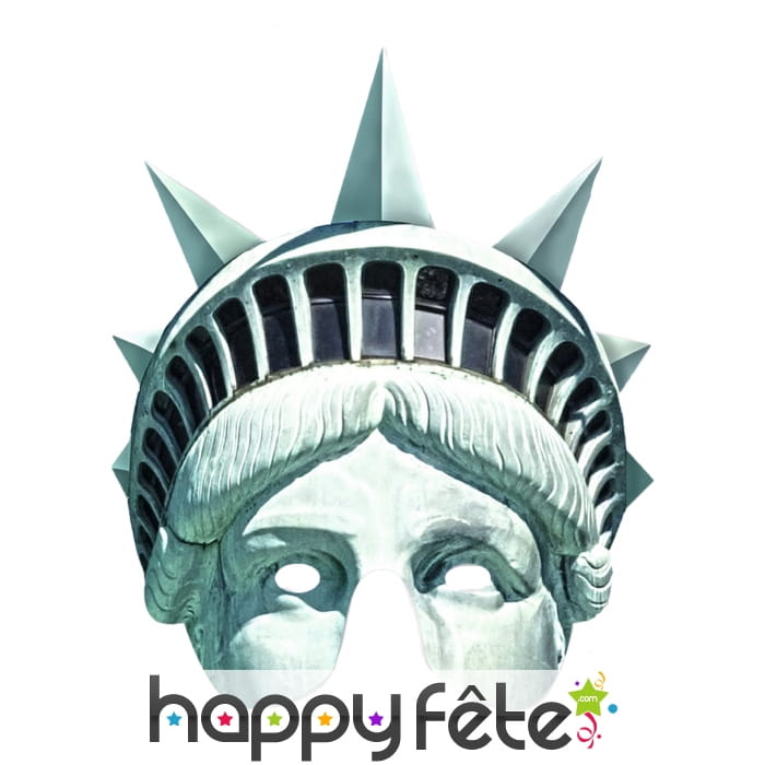 Masque statue de la liberté en carton plat