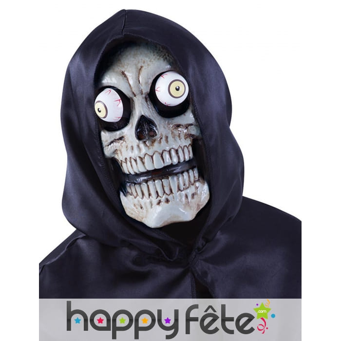 Masque squelette effrayant avec yeux globuleux