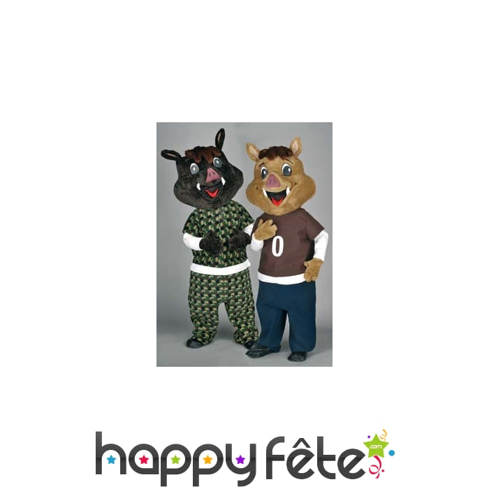 Mascotte sanglier habillé