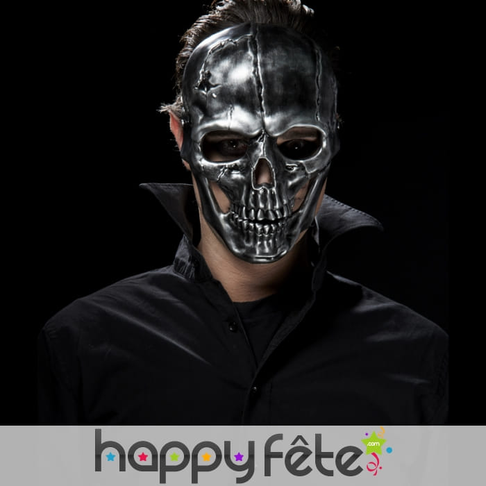 Masque skull tête de mort effet métal