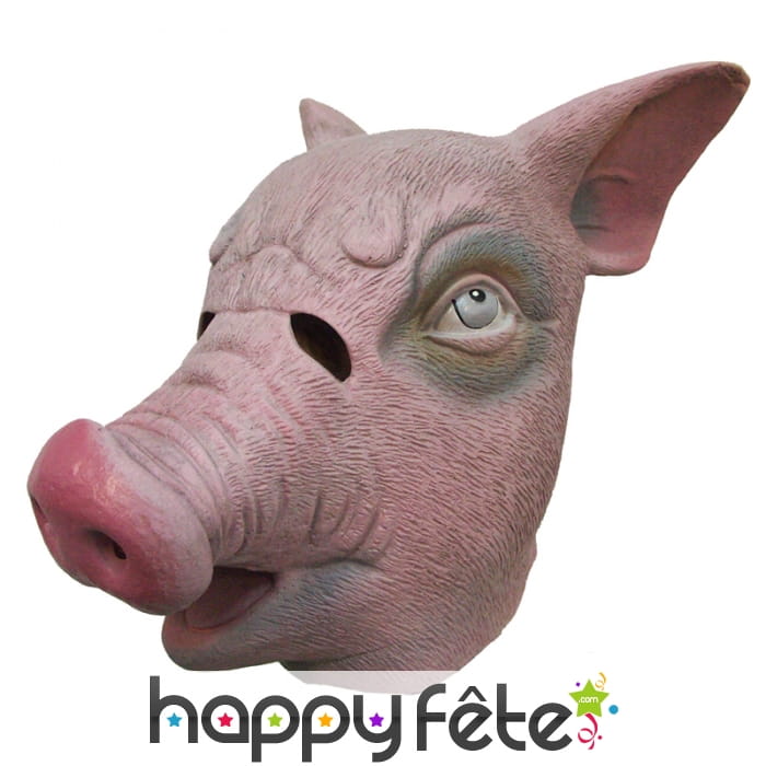 Masque tête de cochon intégral en latex