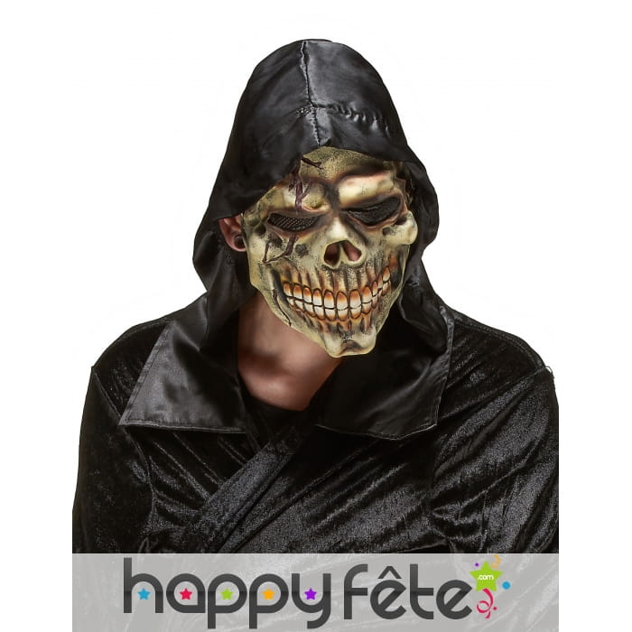Masque tête de mort facial avec capuche