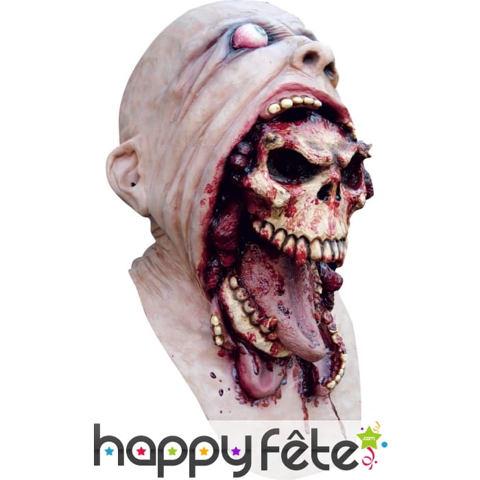 Masque tête de mort qui sort du visage