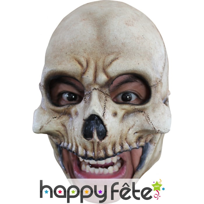 Masque tête de squelette avec ouverture de bouche