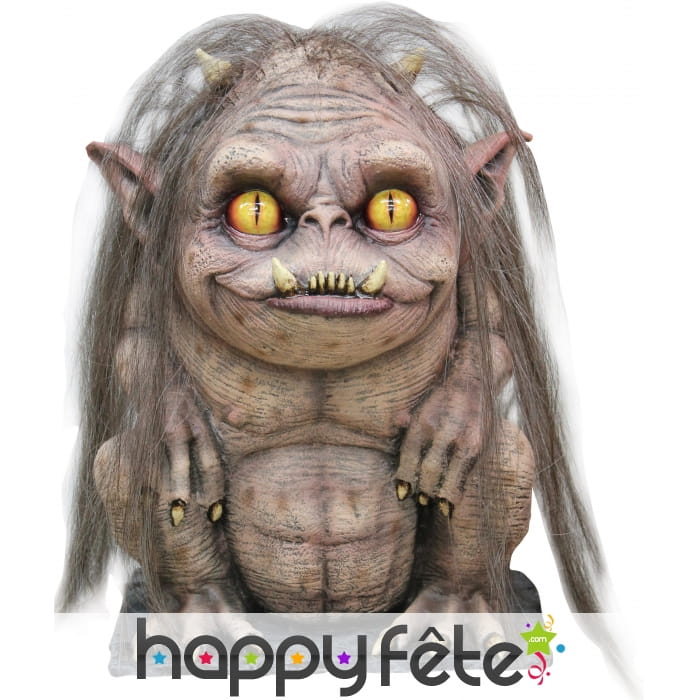 Monstre troll décoratif aux longs cheveux 30cm