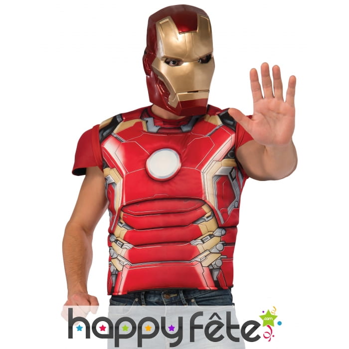Masque T-shirt musclé de Iron man pour homme, luxe