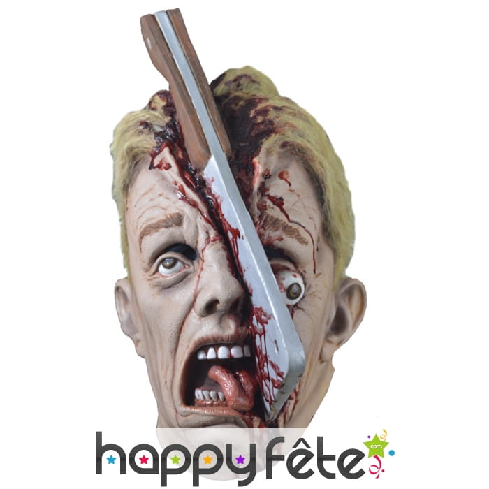 Masque tête tranchée à la machette