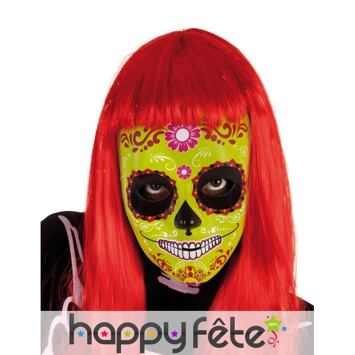 Masque vert Dia De Los Muertos pour enfant