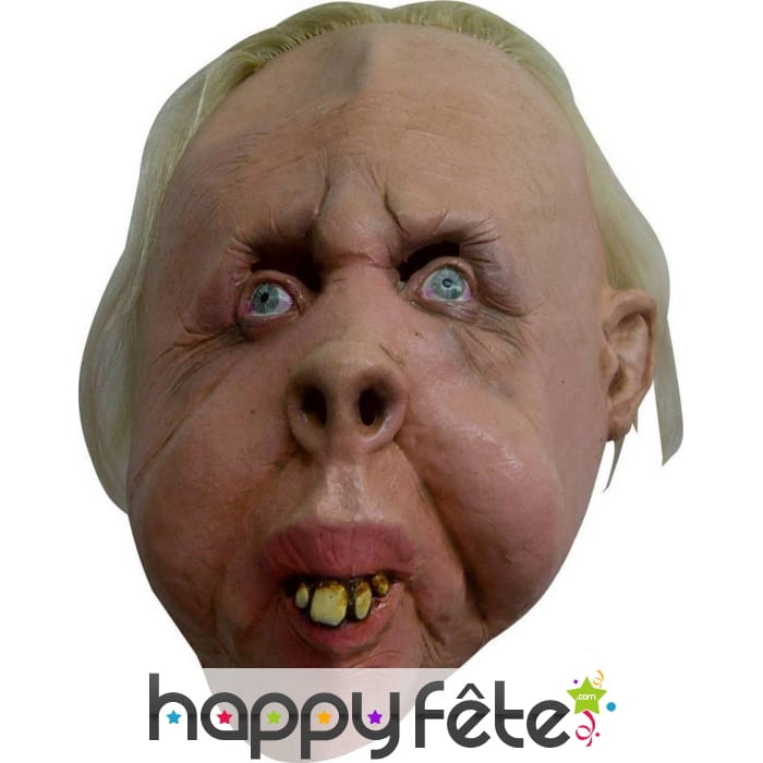 Masque visage déforme et dents jaunies