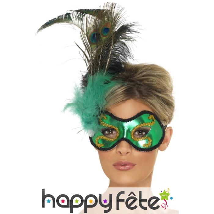 Masque vert plume