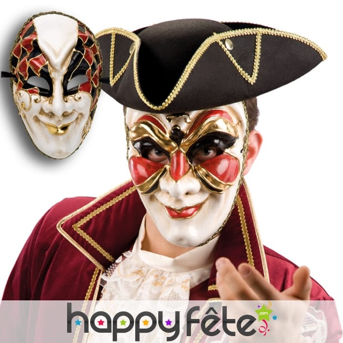 Masque visage vénitien en papier maché