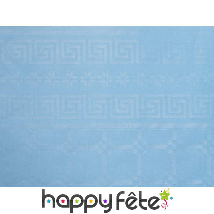 Nappe bleu ciel pastel damassée 1.20m x 6m