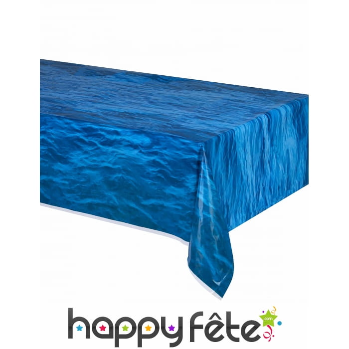 Nappe bleue motif océan de 137 x 274cm