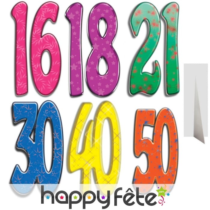 Nombre d'anniversaire géant en carton plat, 171cm