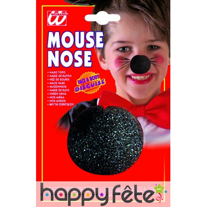 Nez de clown noir en mousse pour enfant