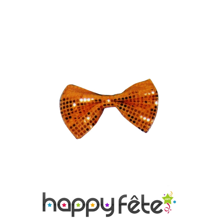 Noeud de clown à paillettes doré avec élastique
