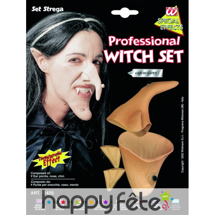 Nez de sorcière avec menton et oreilles