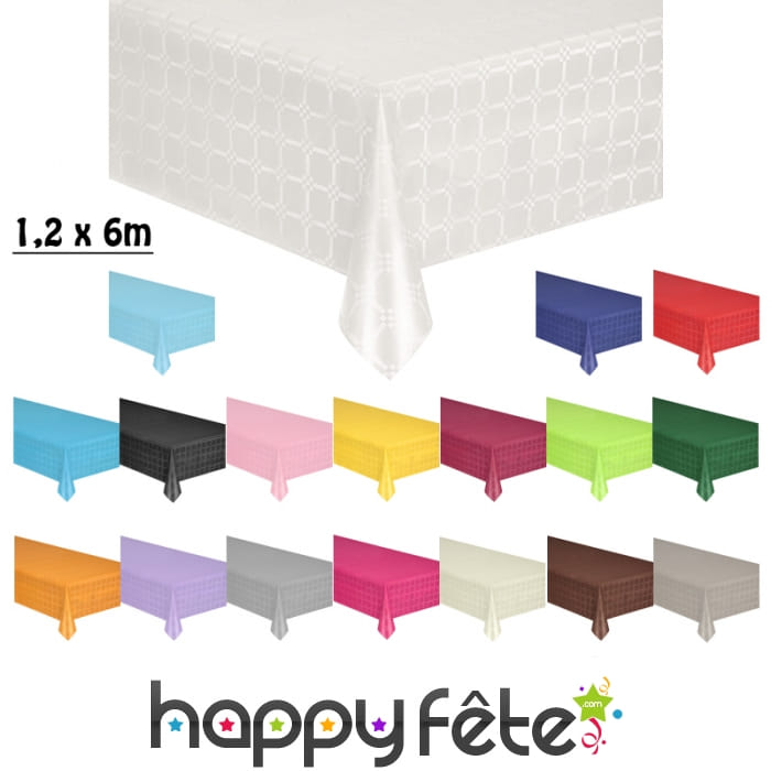 Nappe en papier damassé, rouleau de 1,2 x 6m