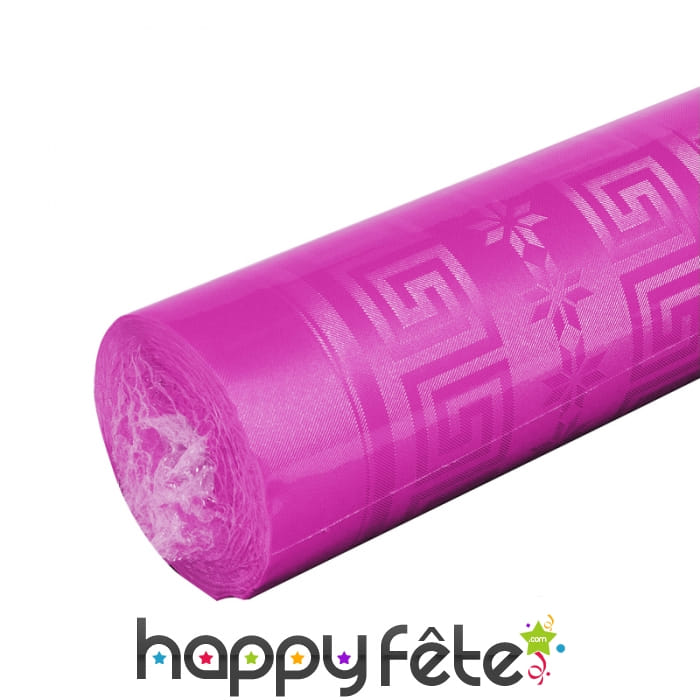 Nappe fuchsia damassée de 1,2 x 6 m