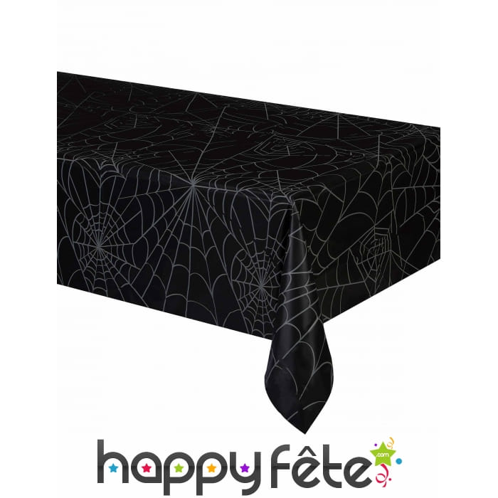 Nappe noire imprimé toiles d araignées