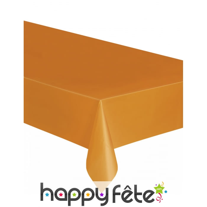 Nappe orange unie en plastique