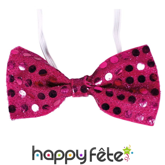 Noeud papillon à sequins rose