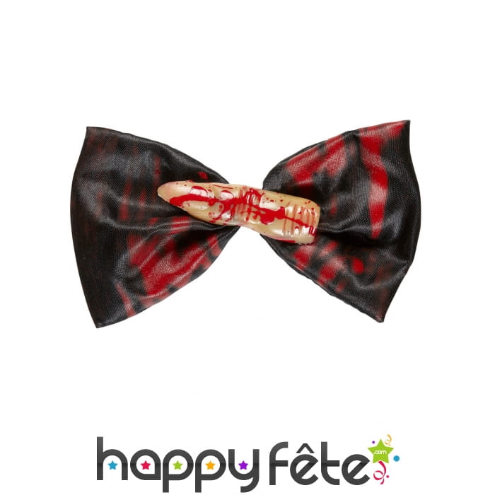 Noeud papillon avec doigt arraché ensanglanté