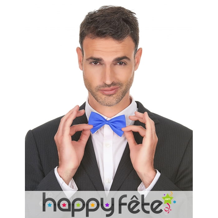 Noeud papillon bleu sur élastique