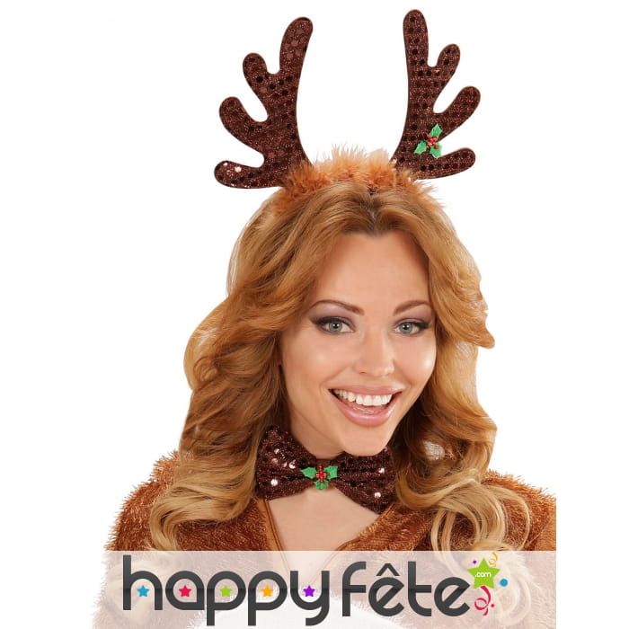 Noeud papillon et bois renne de Noël