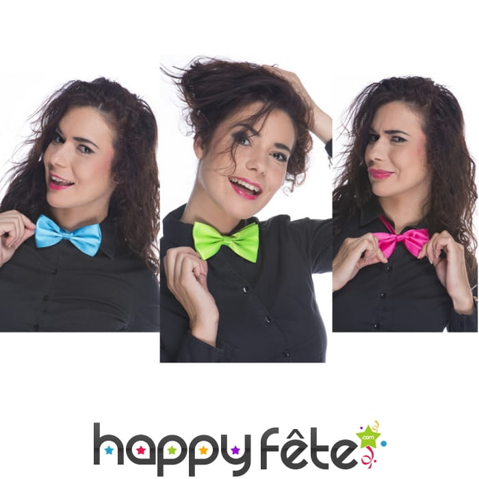 Noeud papillon fluo satiné