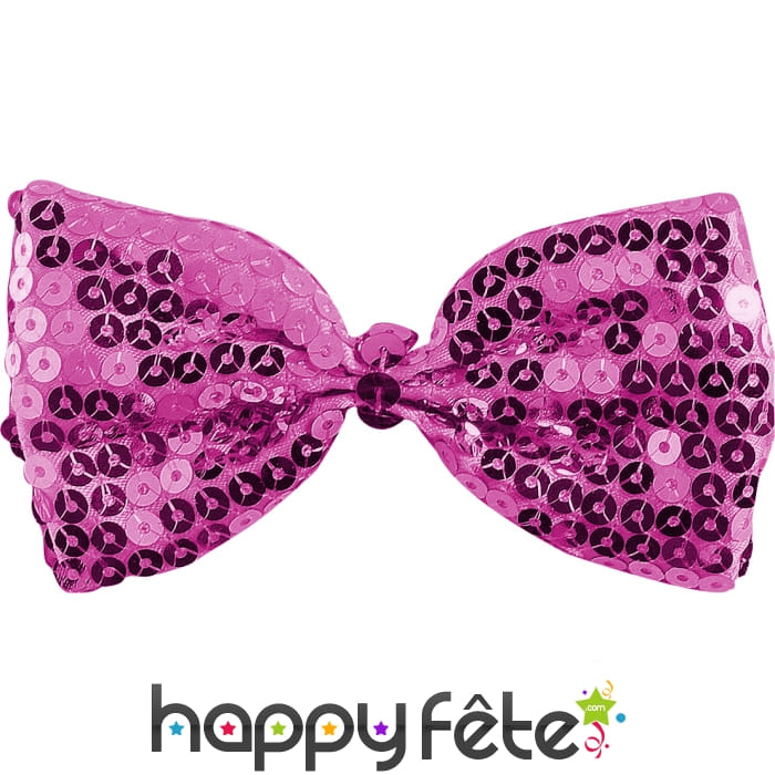 Noeud papillon fuschia avec paillettes