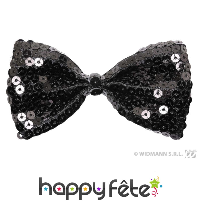 Noeud papillon noir à paillettes