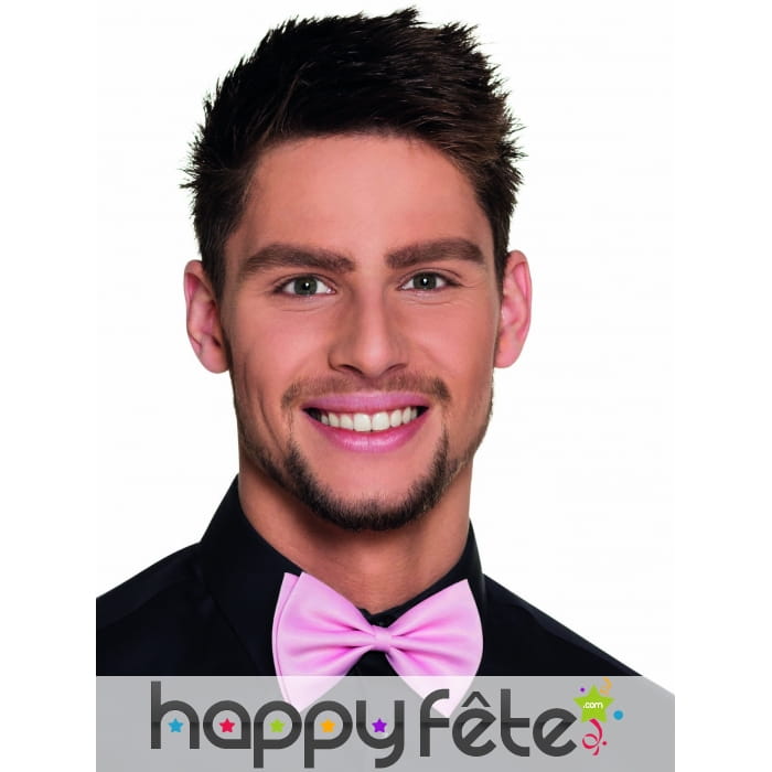 Noeud papillon rose pâle sur élastique