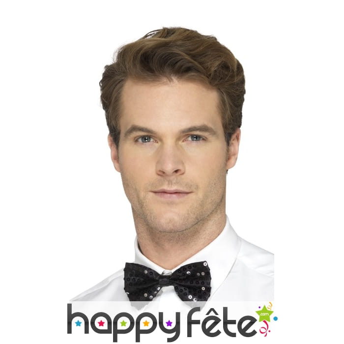 Noeud papillon sequin noir