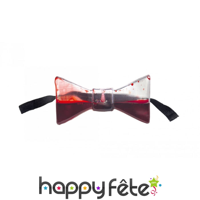 Noeud papillon transparent avec faux sang