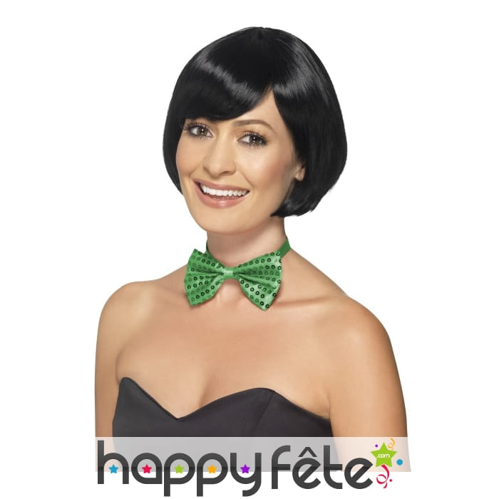 Noeud papillon vert à sequins