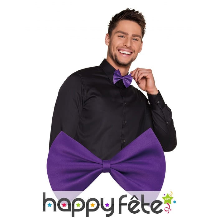 Noeud papillon violet sur élastique