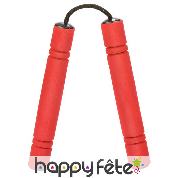 Nunchaku rouge en mousse