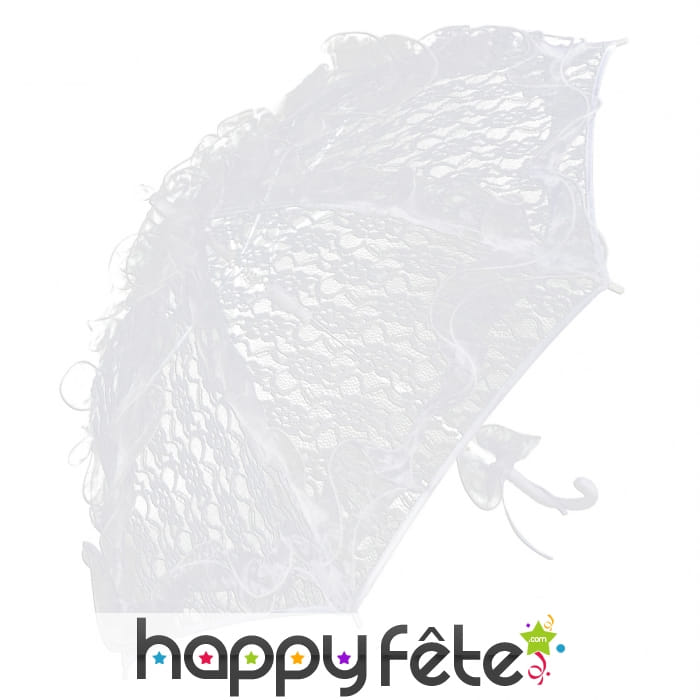 Ombrelle blanche unie en dentelle, 85 cm