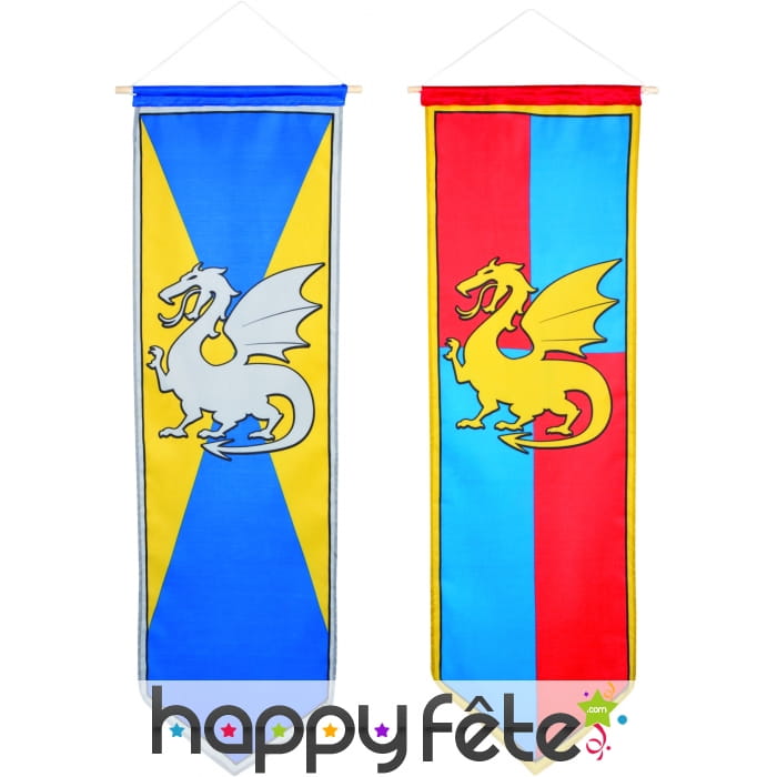 Oriflamme de chevaliers et dragons