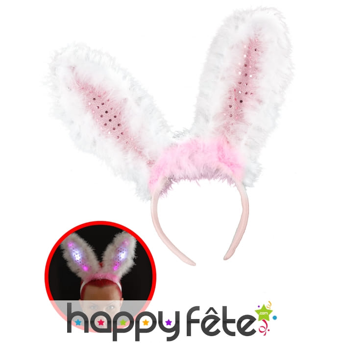 Oreilles de lapin lumineuses sur serre-tête